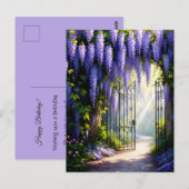 Blauregen-Rebe an nostalgischem viktorianischem Ga Postkarte (Vorne/Hinten)