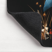 Blaureiher-Blumen-Wildblumen-Vogelschau Mousepad (Ecke)