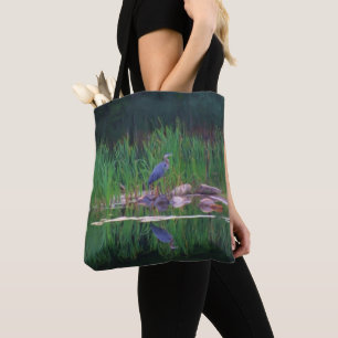 Blaureiher-Naturfoto-Malerei Tasche