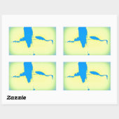 Blaureiher Rechteckiger Aufkleber (Blatt)