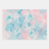 Blaurosa abstrakte Pinselkunst. Moderne, zarte, we Geschenkpapier Set (Vorderseite 2)