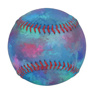 Blaurosa Aquamarine Aquarellabstraktion Baseball