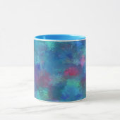 Blaurosa Aquamarine Aquarellabstraktion Tasse (Zentrum)