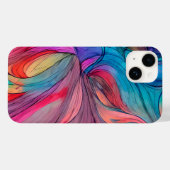 Blaurosa Aquamarine Lilac Aquarellfarben Abstrakti Case-Mate iPhone Hülle (Rückseite (Horizontal))