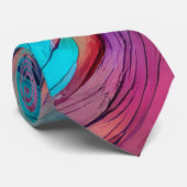 Blaurosa Aquamarine Lilac Aquarellfarben Abstrakti Krawatte (Gerollt)