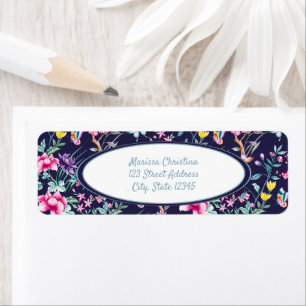Blaurosa Aquamarines und gelbes Blumenmuster