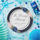 Blaurosa Aquarellfarben Gedenkfeier Pappteller (Party)