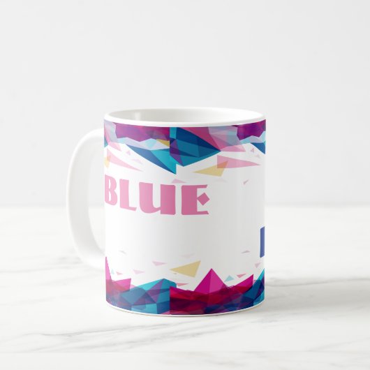 Blaurosa Bildformen Kaffeetasse (Vorderseite Links)