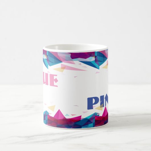 Blaurosa Bildformen Kaffeetasse (Mittel)