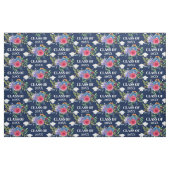 Blaurosa Blume Abschluss-Klasse Stoff (Fat Quarter (45,7 x 55,9 cm))