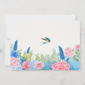 Blaurosa Blume Einladung (Rückseite)