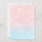 Blaurosa Blume Hochzeit Einladung (Rückseite)