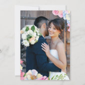 Blaurosa Blume Hochzeit Einladung (Rückseite)