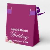 Blaurosa Blume Hochzeit Geschenkschachtel (Rückseite)