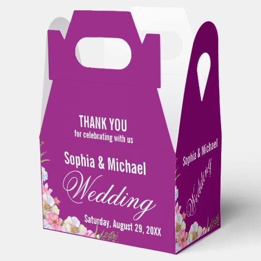 Blaurosa Blume Hochzeit Geschenkschachtel (Geöffnet)