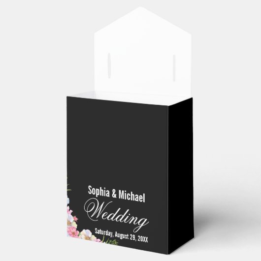 Blaurosa Blume Hochzeit Geschenkschachtel (Geöffnet)