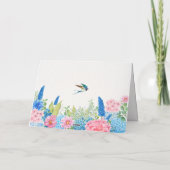 Blaurosa Blume Karte (Rückseite)