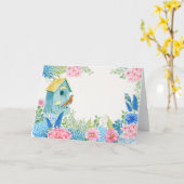 Blaurosa Blume Karte (Gelbe Blume)