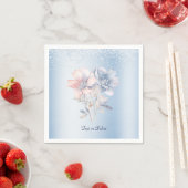 Blaurosa Blume Napkins Serviette (Beispiel)