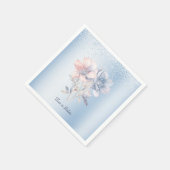 Blaurosa Blume Napkins Serviette (Ecke)