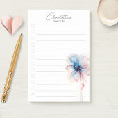 Blaurosa Blume Personalisiert To-Do-List Post-it Klebezettel