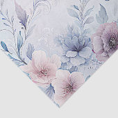 Blaurosa Blumenzapier Seidenpapier (Detail)