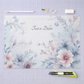 Blaurosa Blumenzapier Seidenpapier (Handwerk)