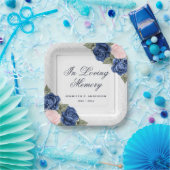 Blaurosa Blüte in Gedächtnisfeier Pappteller (Party)