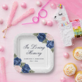 Blaurosa Blüte in Gedächtnisfeier Pappteller (Party)