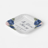 Blaurosa Blüte in Gedächtnisfeier Pappteller (Gewinkelt)