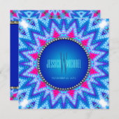 Blaurosa | Bohemische Einladung von Aztec Monogram (Vorne/Hinten)