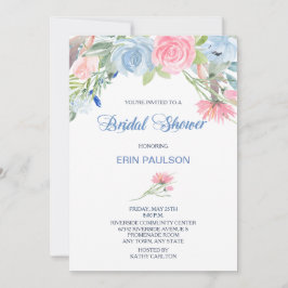 Blaurosa Brautparty einladen Einladung