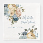 Blaurosa Brautparty Serviette (Vorderseite)