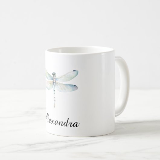 Blaurosa Dragonfly Kaffeetasse (VorderseiteRechts)