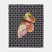 Blaurosa Exotische Schmetterlingsmuster Fleecedecke (Vorderseite)