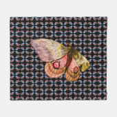 Blaurosa Exotische Schmetterlingsmuster Fleecedecke (Vorderseite (Horizontal))