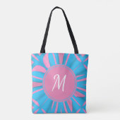 Blaurosa Farbmuster Monogramm personalisieren Tasche (Rückseite)