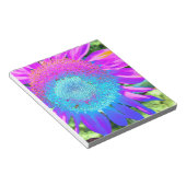 Blaurosa funky Retro-Sonnenblumen Foto Notizblock (angewinkelt)