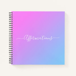 Blaurosa Gefärbte Krawatte Weiße Typografie Affirm Notizblock