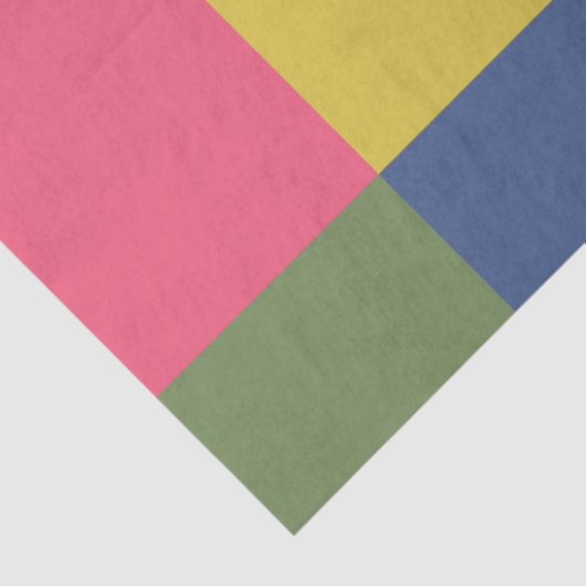 Blaurosa, gelb-grüne Schachbrett Seidenpapier (Detail)