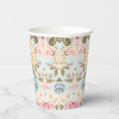Blaurosa gelbe Blumenpapiere Pappbecher (Rechts)