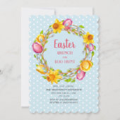 Blaurosa Gelbe Osterfeige Eizelljagd Einladung (Vorderseite)