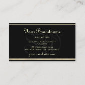 Blaurosa Glitzer Schwarze und goldene Grenzinitiat Visitenkarte (Rückseite)