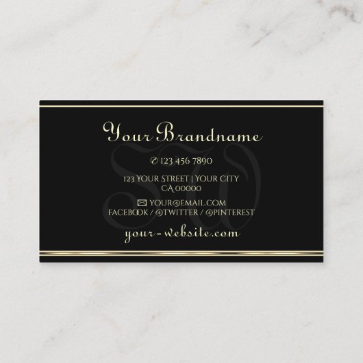 Blaurosa Glitzer Schwarze und goldene Grenzinitiat Visitenkarte (Rückseite)