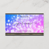 Blaurosa Glitzer Schwarze und goldene Grenzinitiat Visitenkarte (Vorderseite)