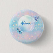 Blaurosa Gradient Starry Hintergrund Button (Vorderseite)