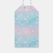 Blaurosa Gradient Starry Hintergrund Geschenkanhänger (Rückseite)