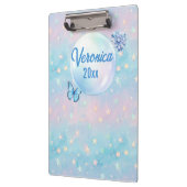 Blaurosa Gradient Starry Hintergrund Klemmbrett (Links)