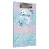 Blaurosa Gradient Starry Hintergrund Klemmbrett (Rechts)