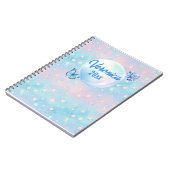 Blaurosa Gradient Starry Hintergrund Notizblock (Linke Seite)